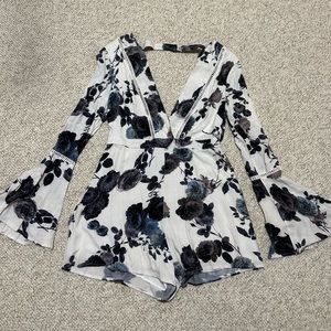 Floral long sleeve romper